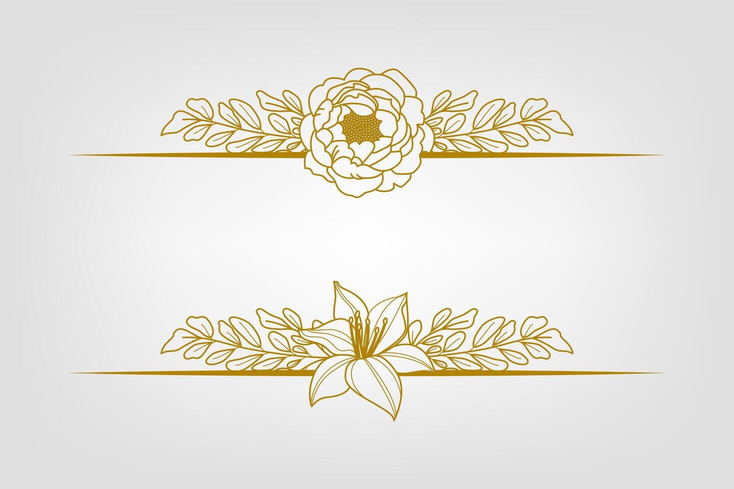 Blooms Greenery Floral Foliage Ornament Corner Text Separator vector