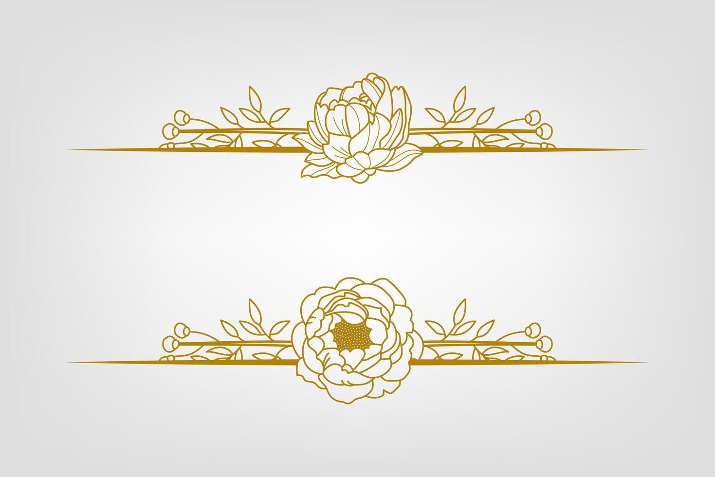 Blooms Greenery Floral Foliage Ornament Corner Text Separator vector