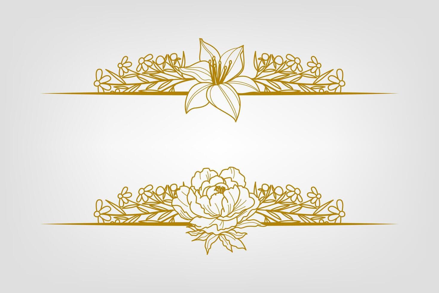 Blooms Greenery Floral Foliage Ornament Corner Text Separator vector