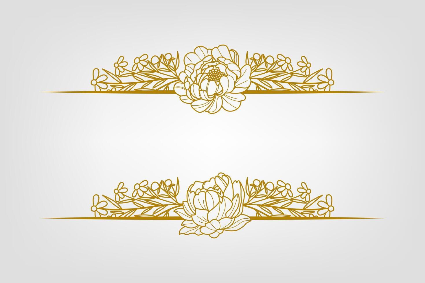 Blooms Greenery Floral Foliage Ornament Corner Text Separator vector