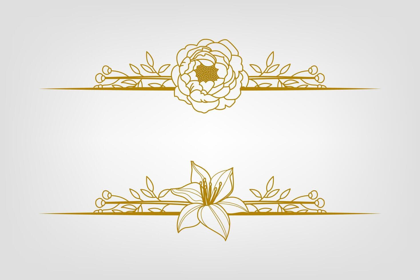 Blooms Greenery Floral Foliage Ornament Corner Text Separator vector