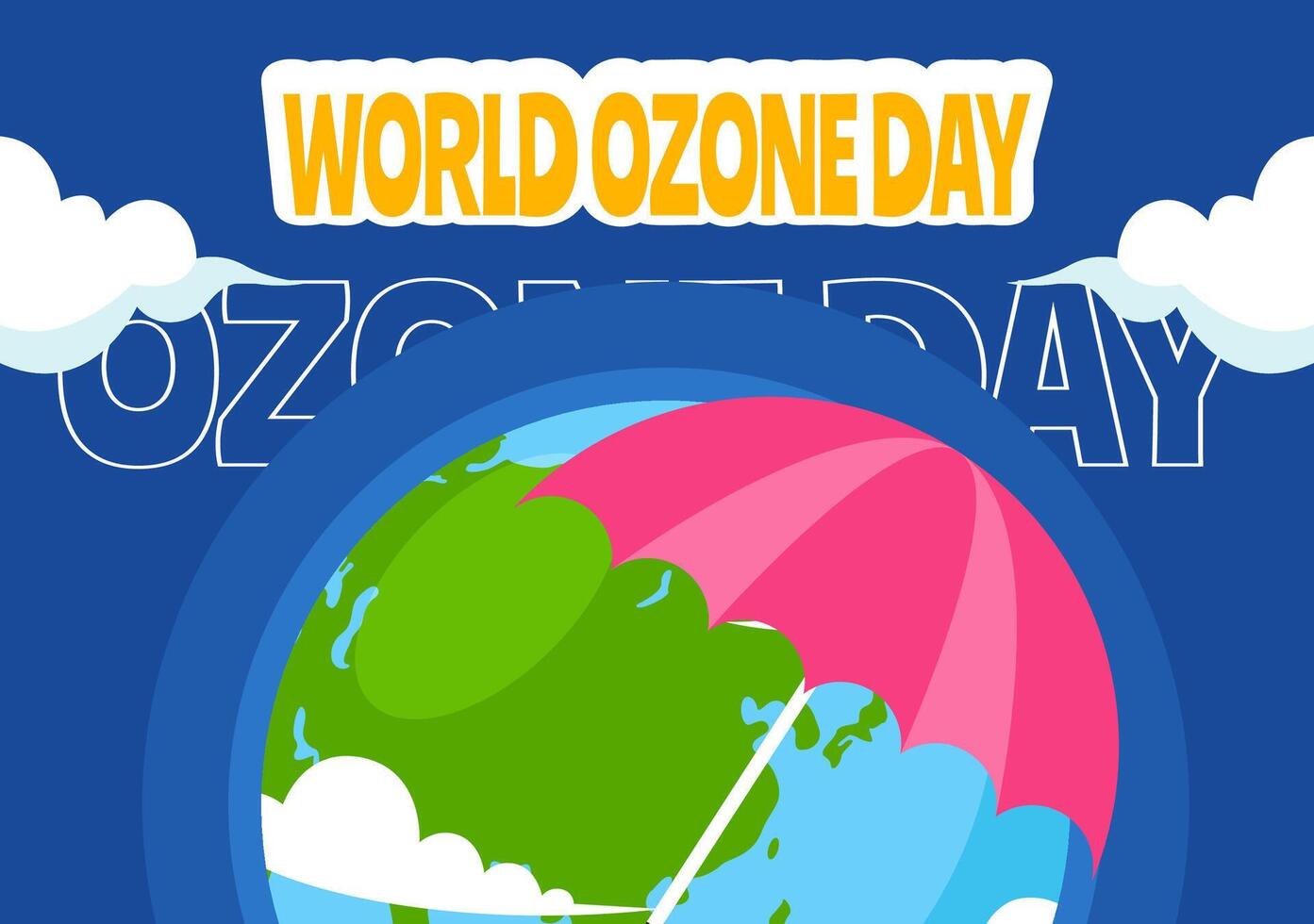 Ozone Day Social Media Background Flat Cartoon Hand Drawn Templates Illustration vector