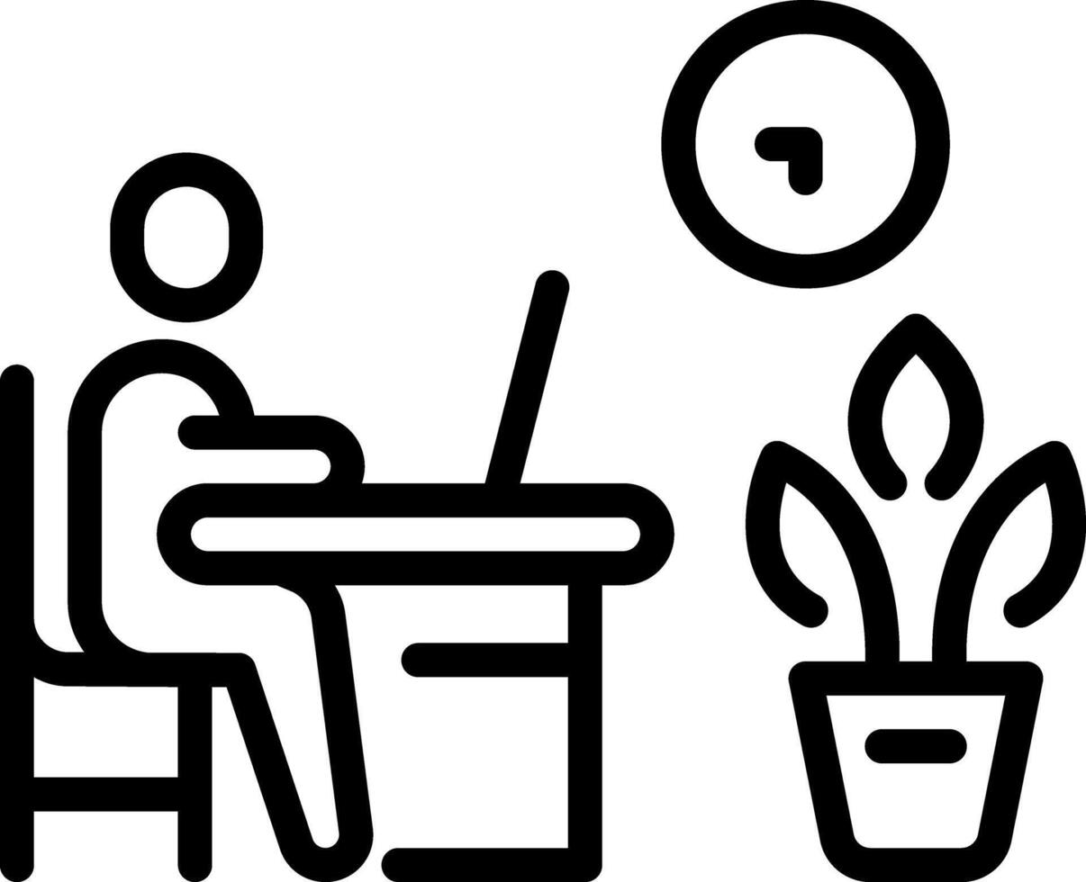 Black line icon for office work vector