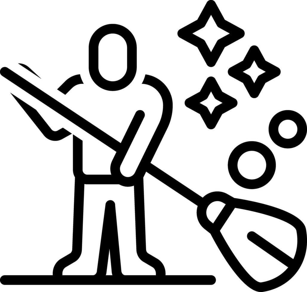 Black line icon for cleaning vector