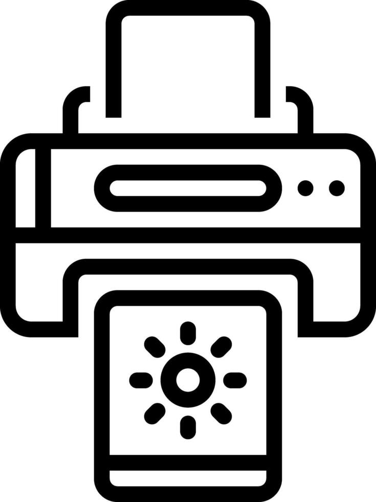 Black line icon for photo print vector