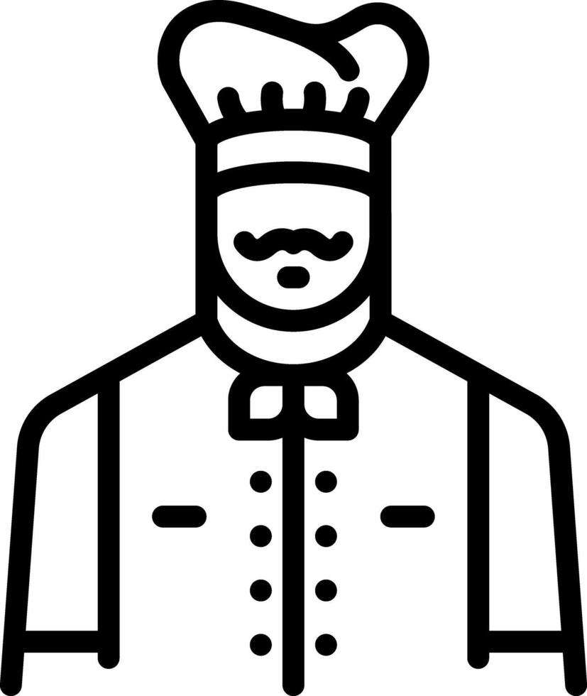 Black line icon for chef vector