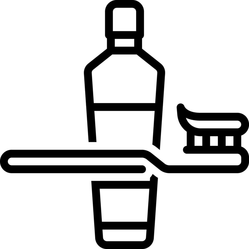Black line icon for toothpaste vector