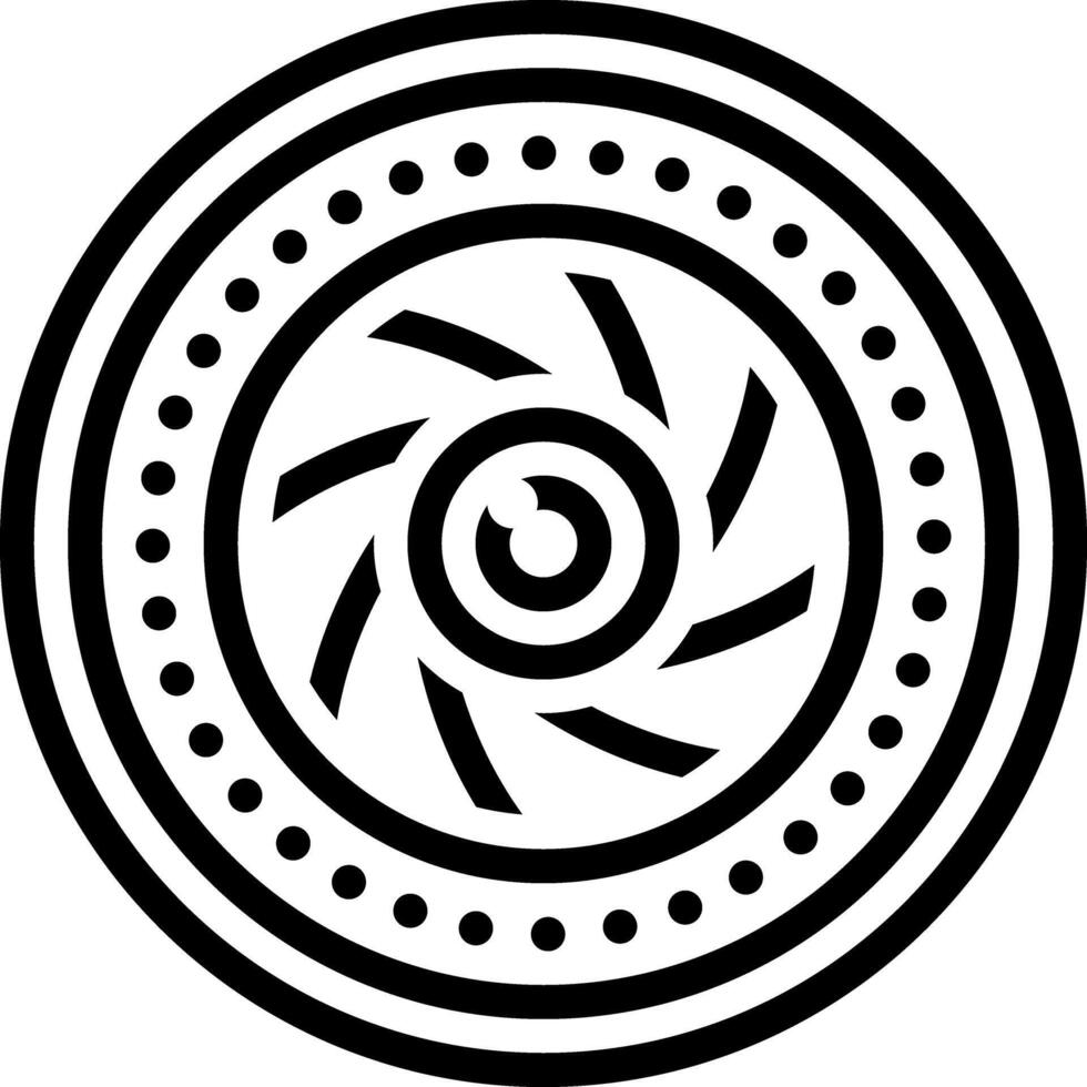 Black line icon for lens vector