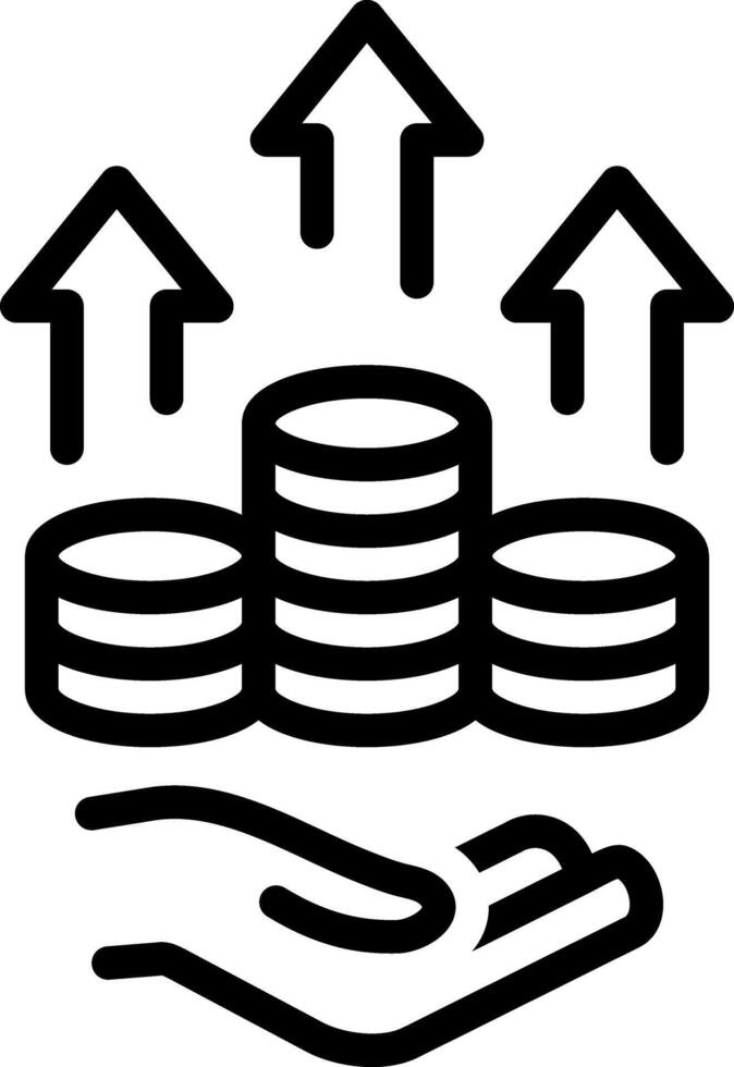 Black line icon for fund raising vector