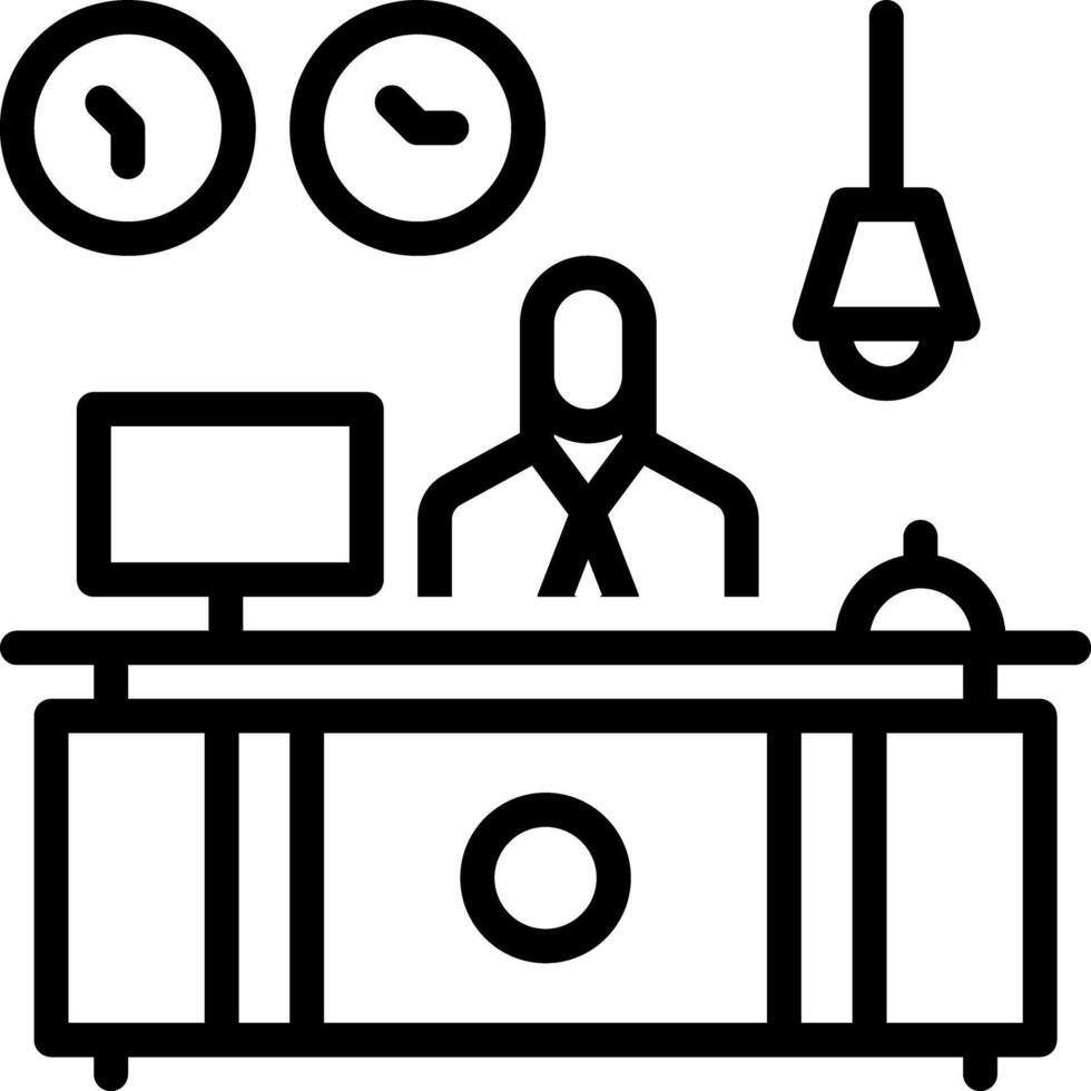 Black line icon for reception vector