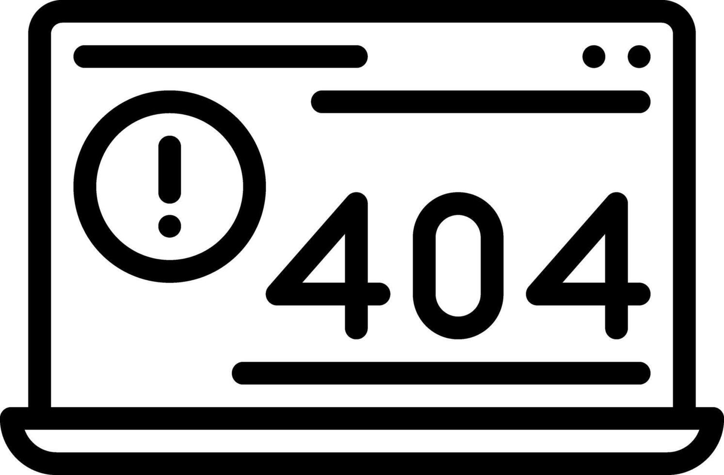 Black line icon for 404 vector
