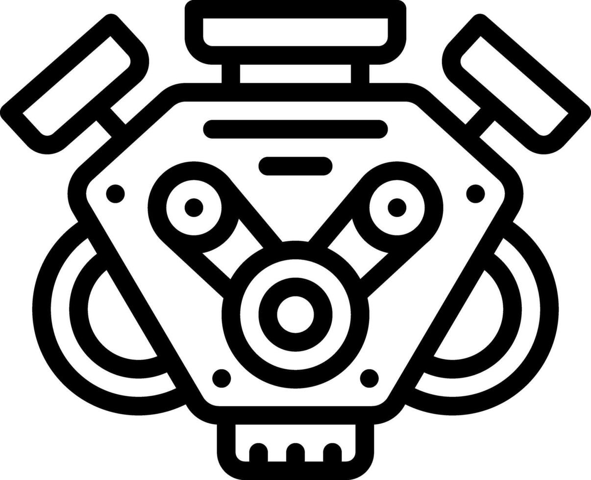 Black line icon for engine vector