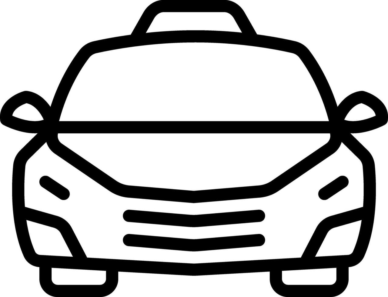 Black line icon for taxi vector