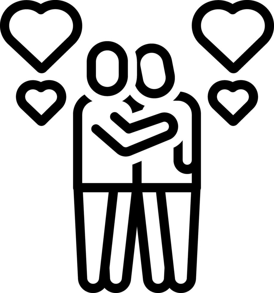 Black line icon for empathy vector