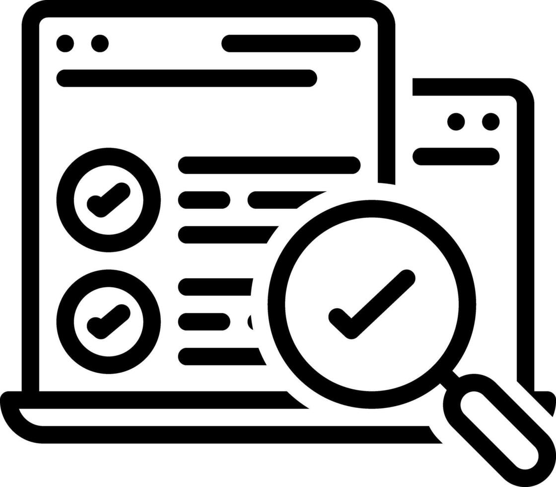 Black line icon for testing vector