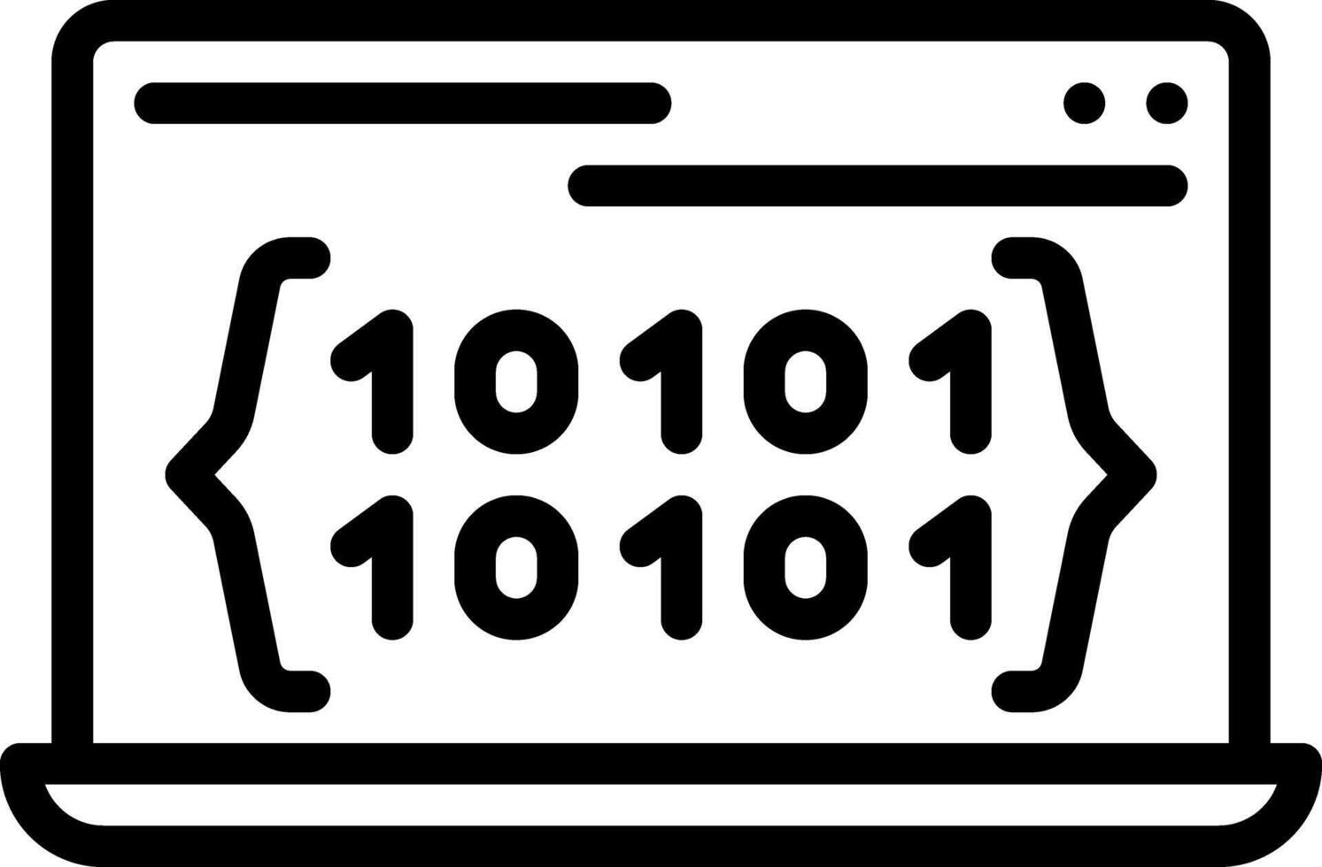 Black line icon for binary code vector
