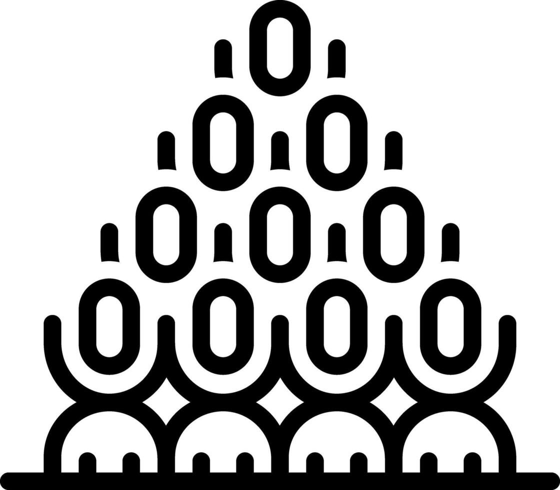 Black line icon for community vector