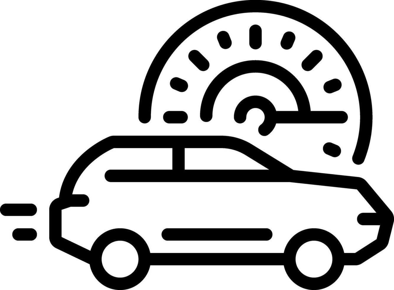 Black line icon for speed vector