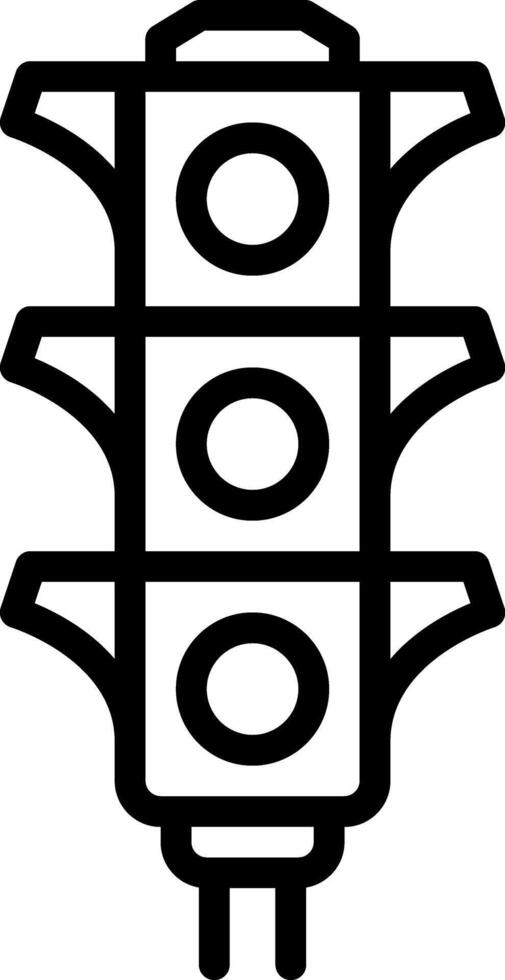 Black line icon for traffic light vector