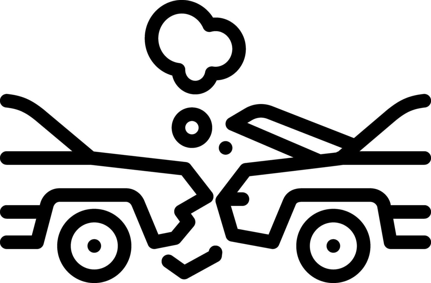 Black line icon for car accident vector