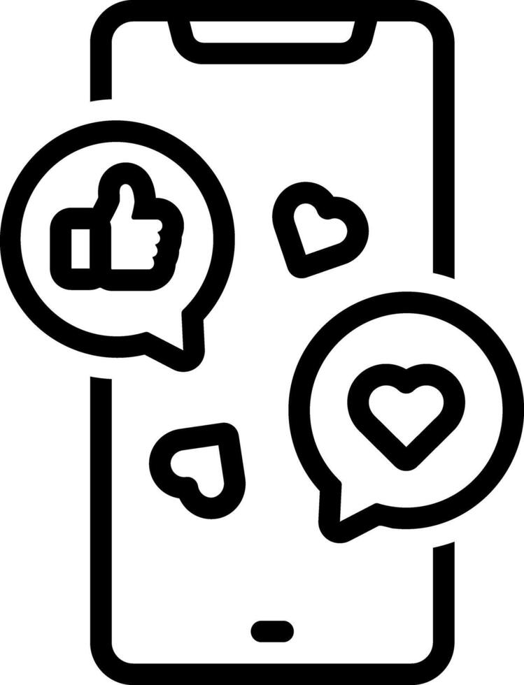 Black line icon for social media vector