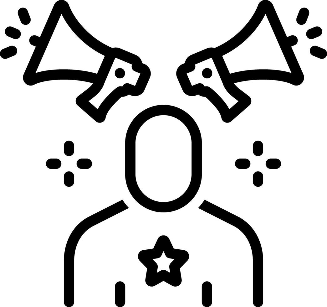 Black line icon for ambassador vector