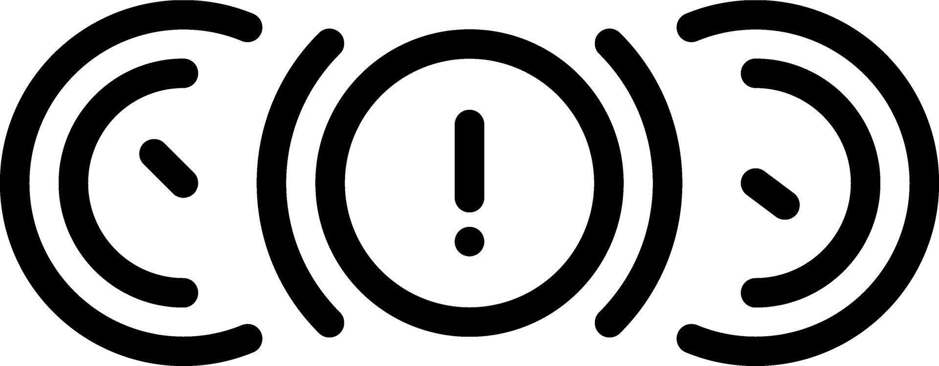 Black line icon for brake warning vector