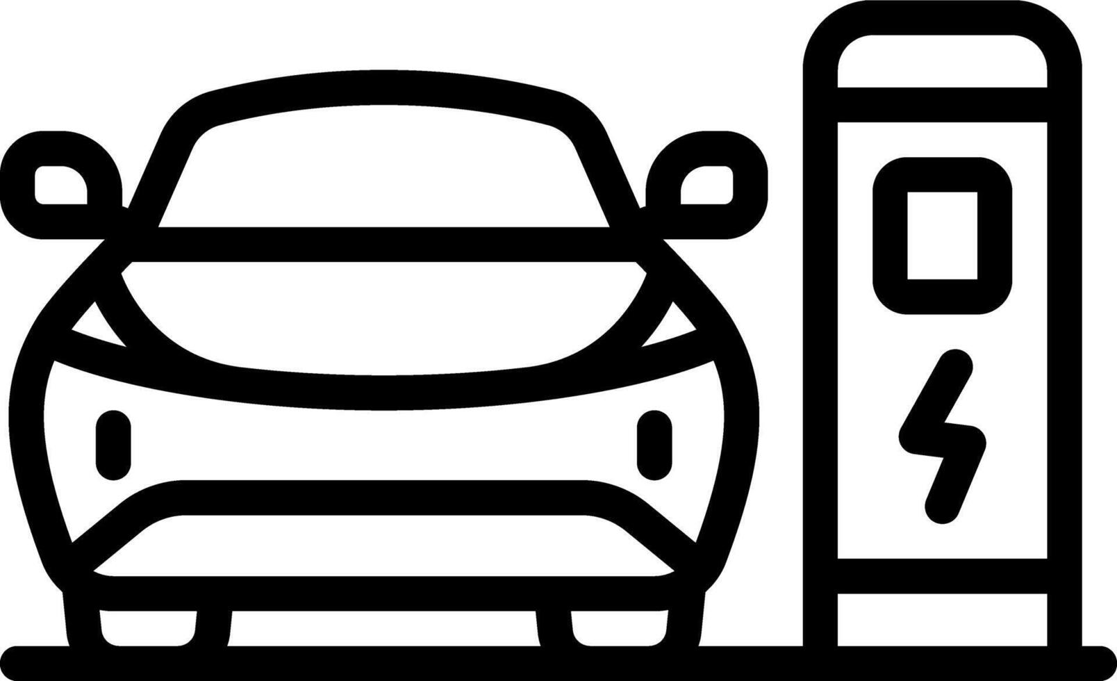 Black line icon for electric car vector