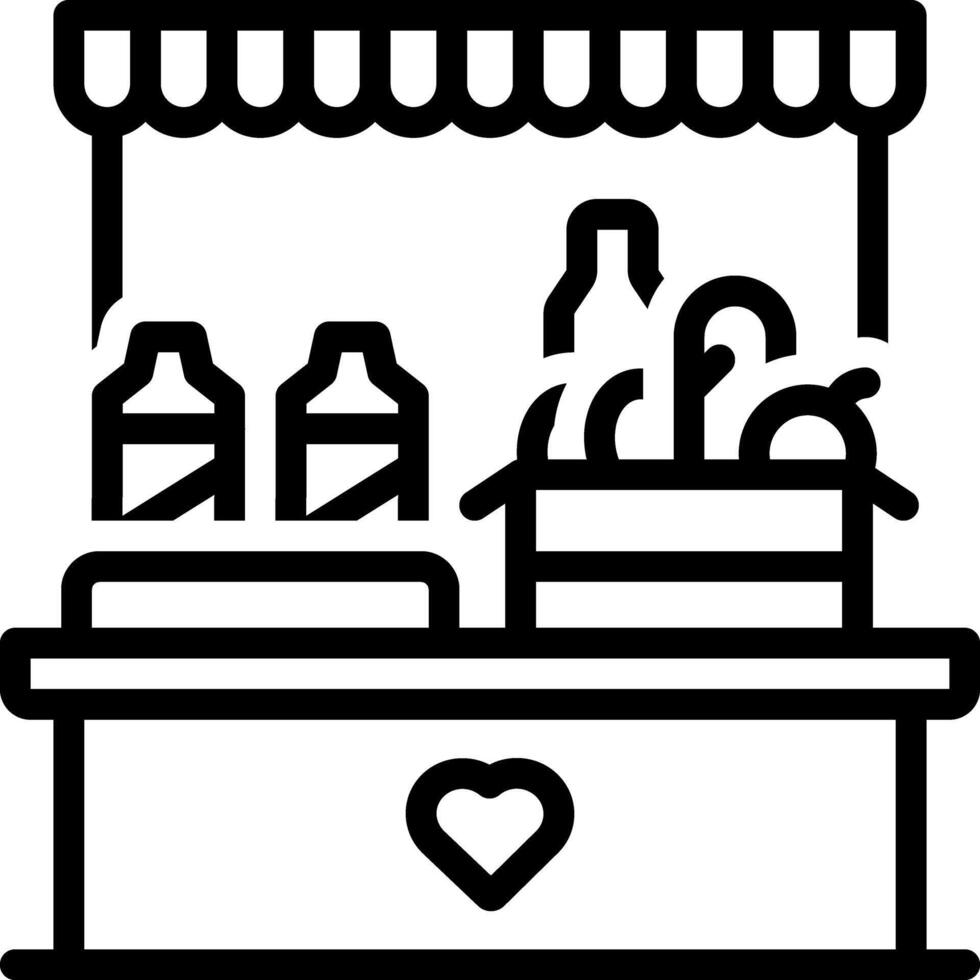 Black line icon for food bank vector