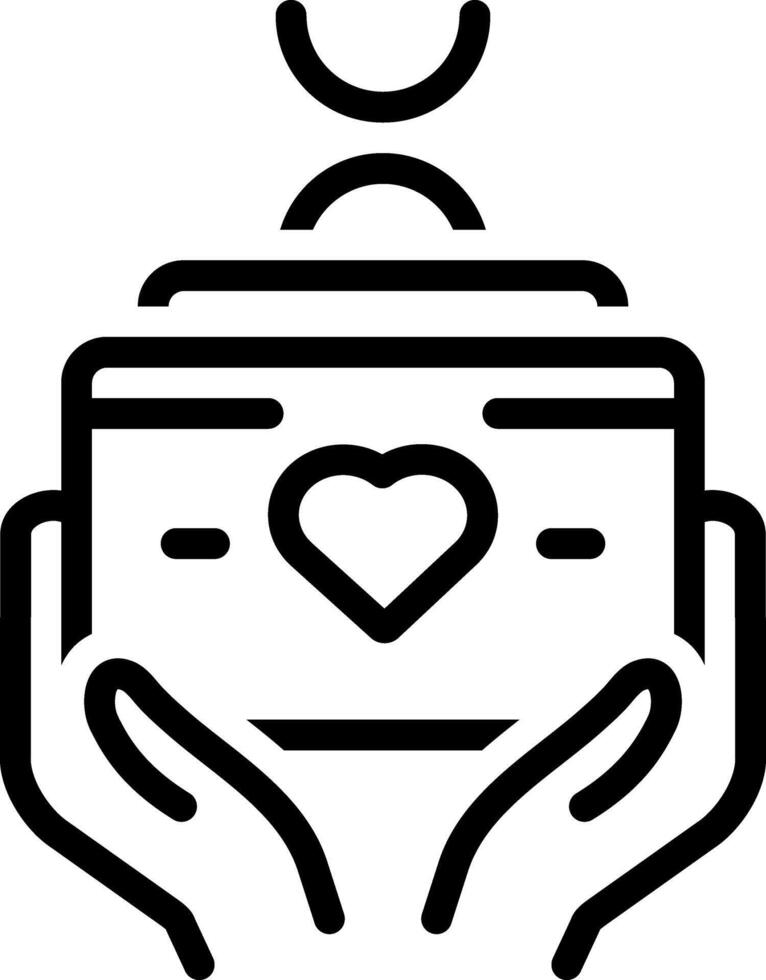 Black line icon for donation vector