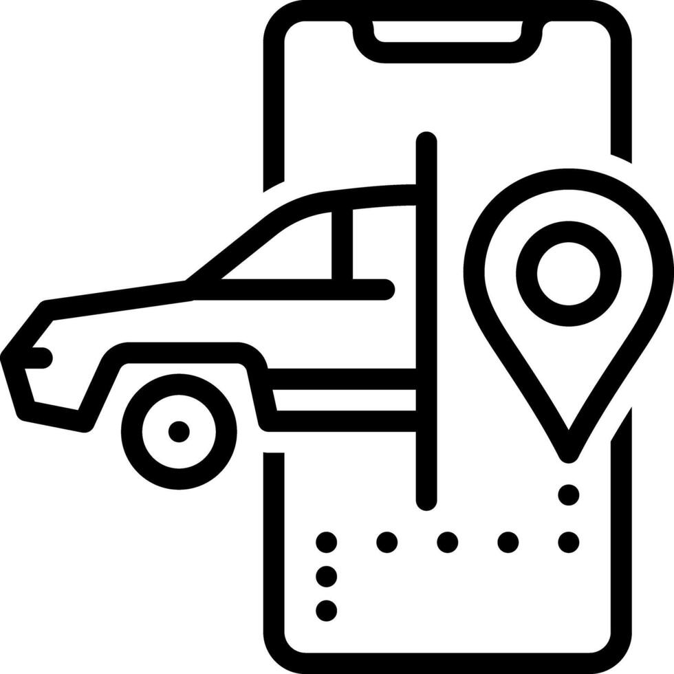 Black line icon for gps vector