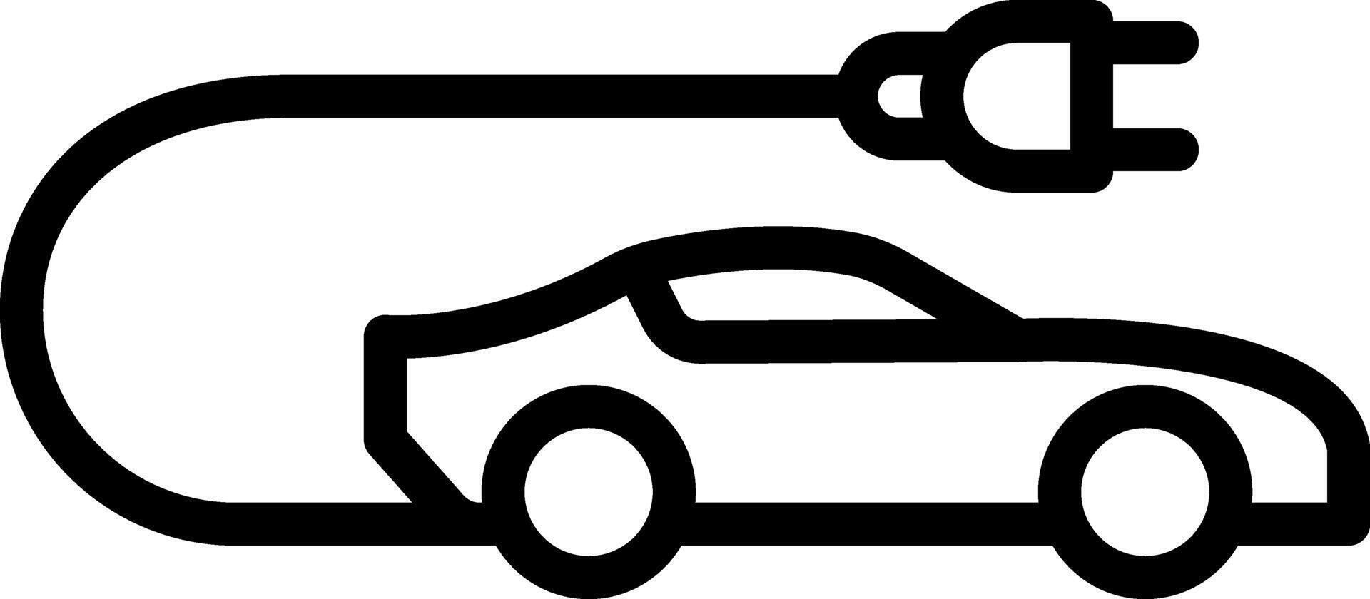 Black line icon for electric car vector