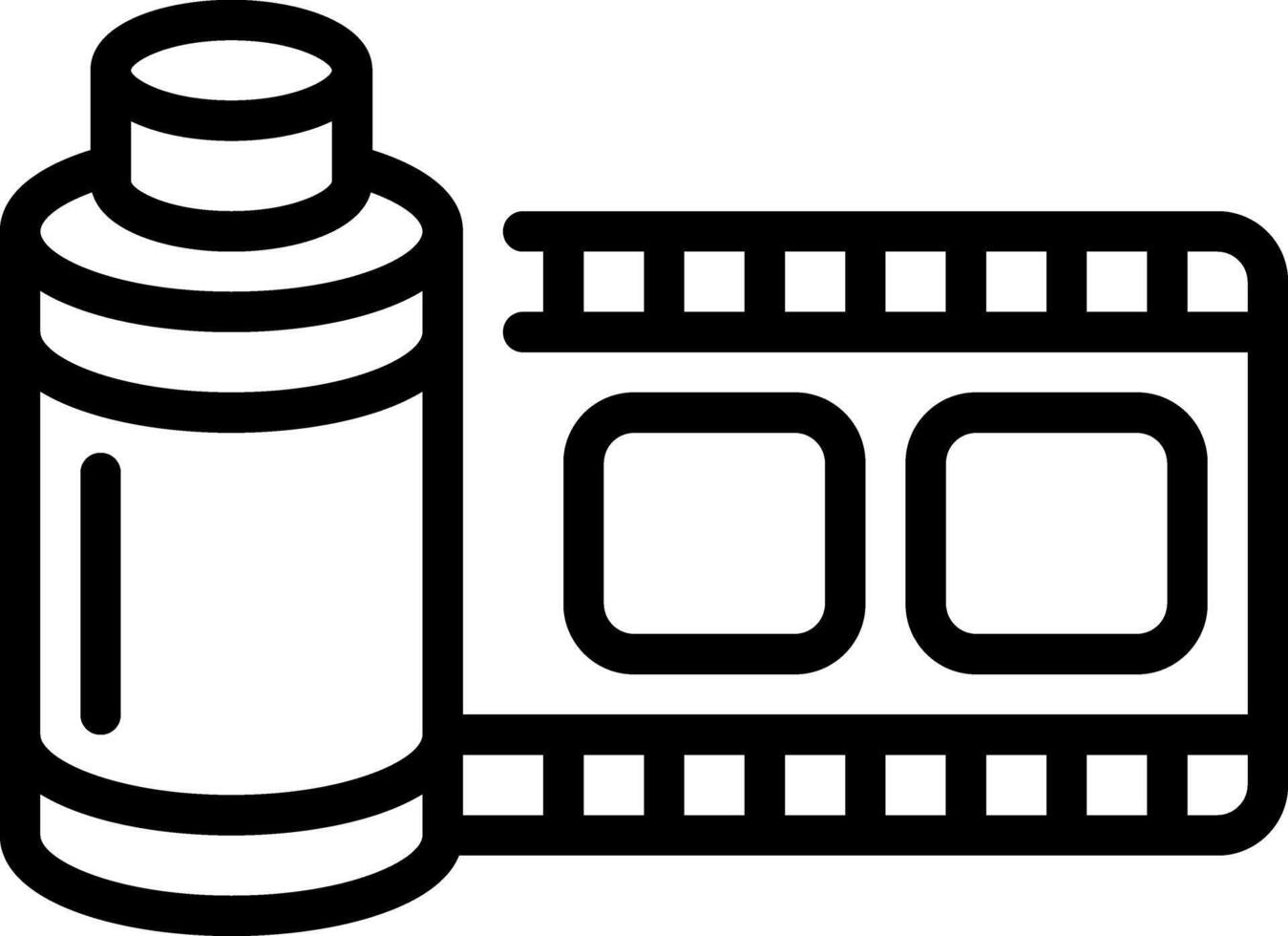 Black line icon for film roll vector