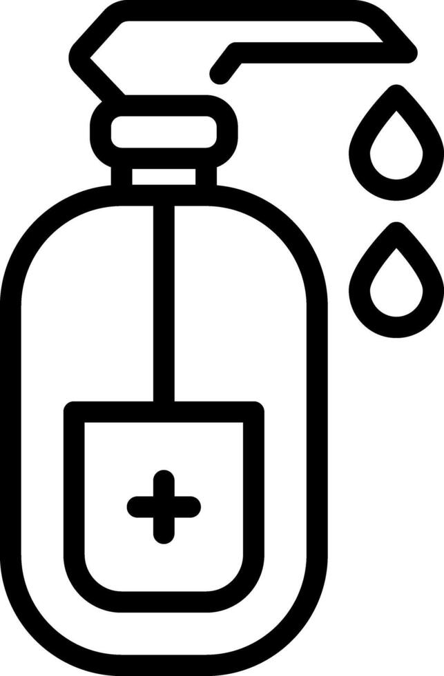 Black line icon for hydroalcoholic gel vector