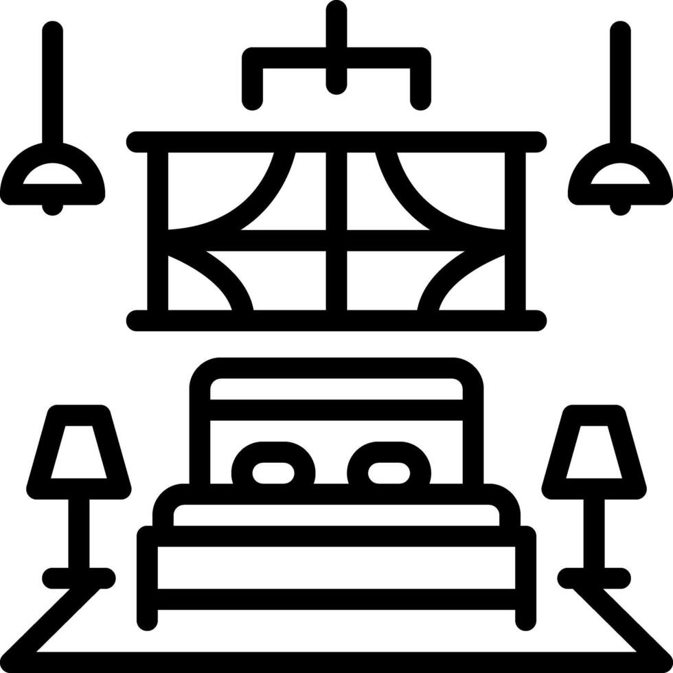 Black line icon for luxury room vector