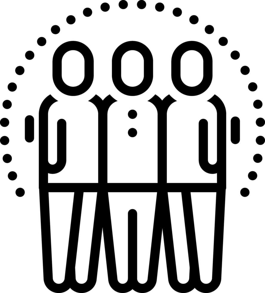 Black line icon for support vector