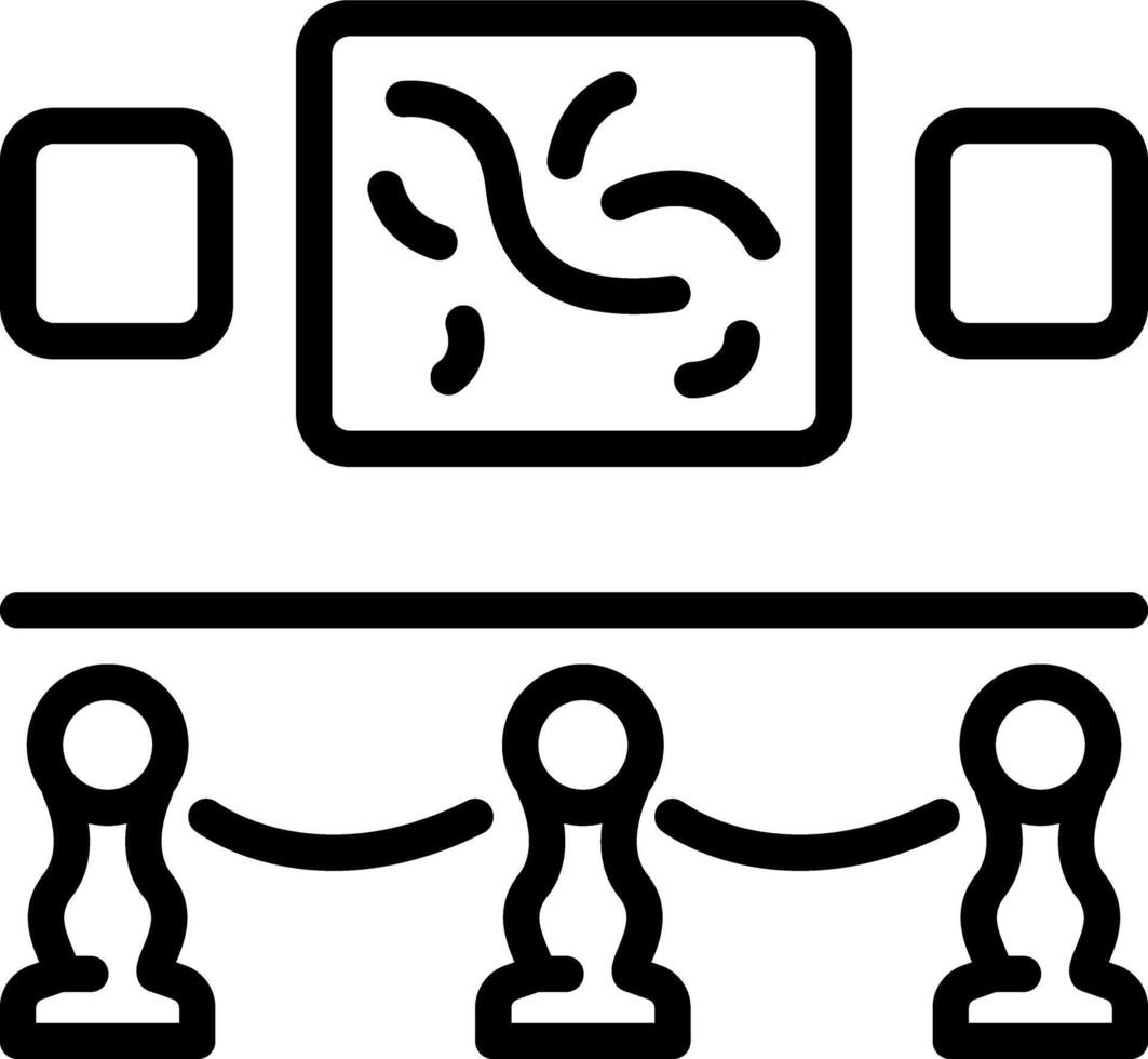 Black line icon for exhibition vector
