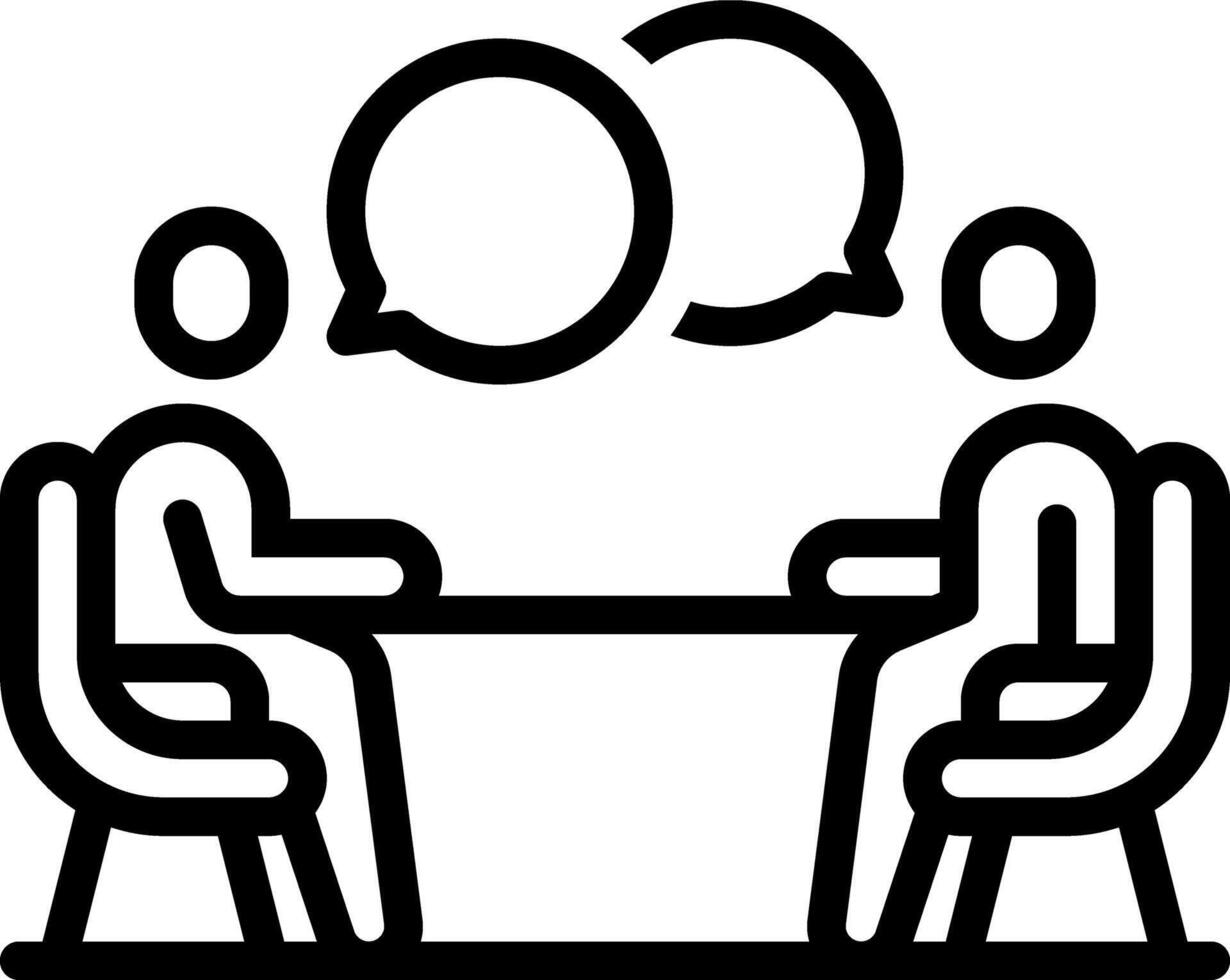 Black line icon for communication vector