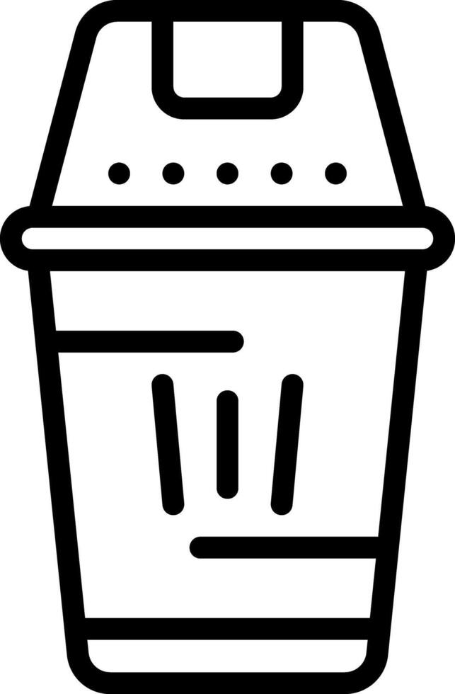 Black line icon for dustbin vector