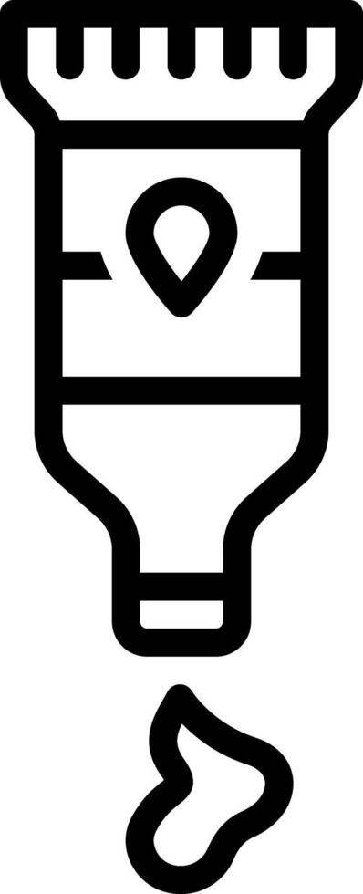 Black line icon for painting tube vector