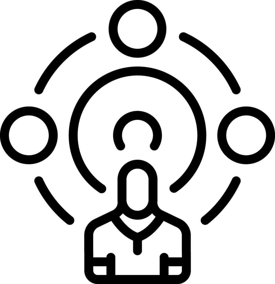 Black line icon for activity vector