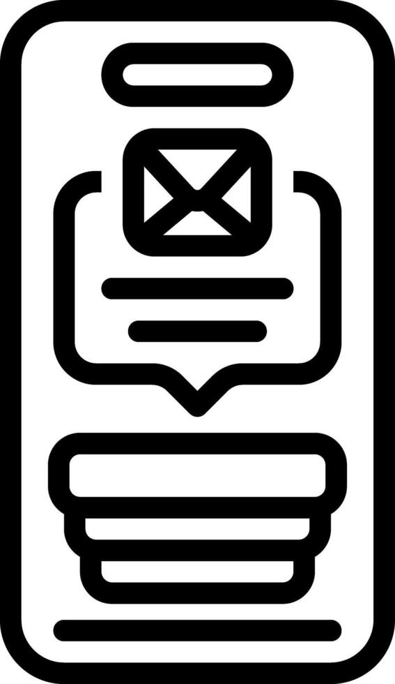 Black line icon for message vector