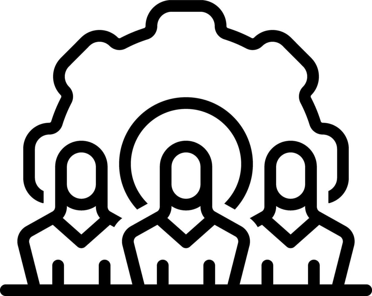 Black line icon for human resources vector