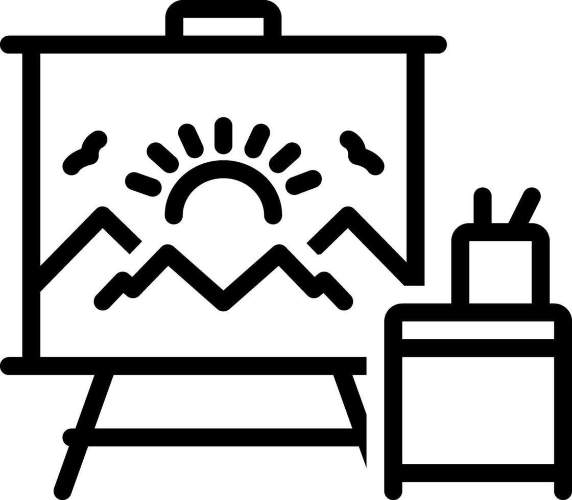Black line icon for arts vector