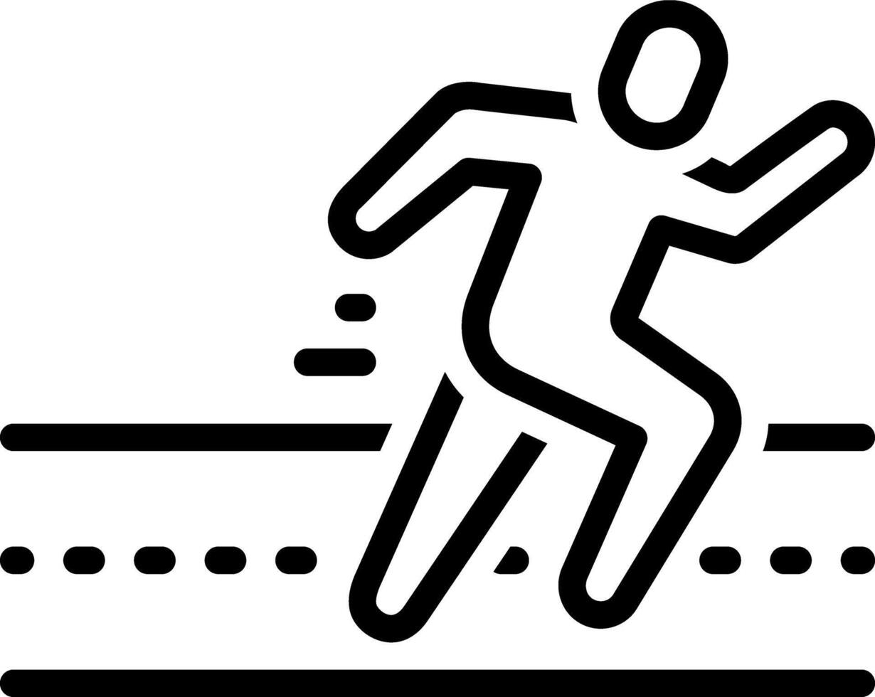 Black line icon for runner vector