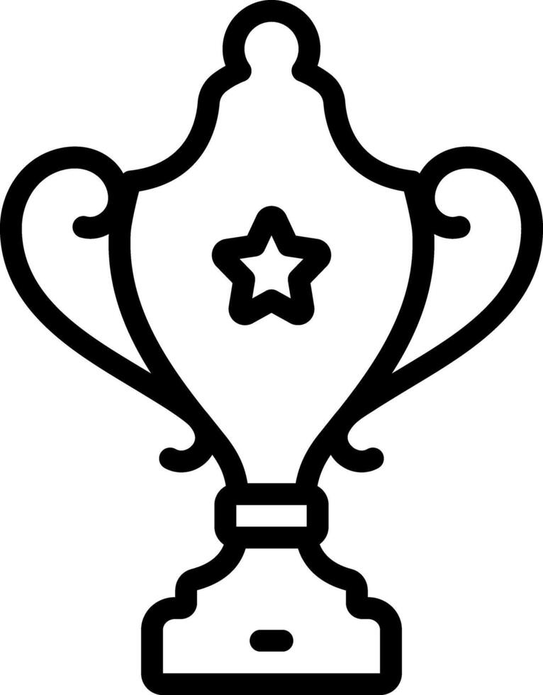 Black line icon for trophy vector