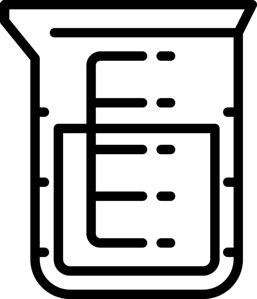 Black line icon for beaker vector