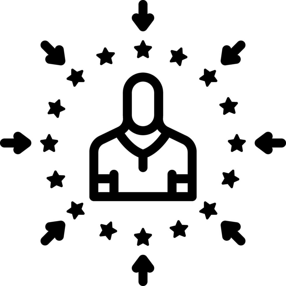 Black line icon for self promotion vector