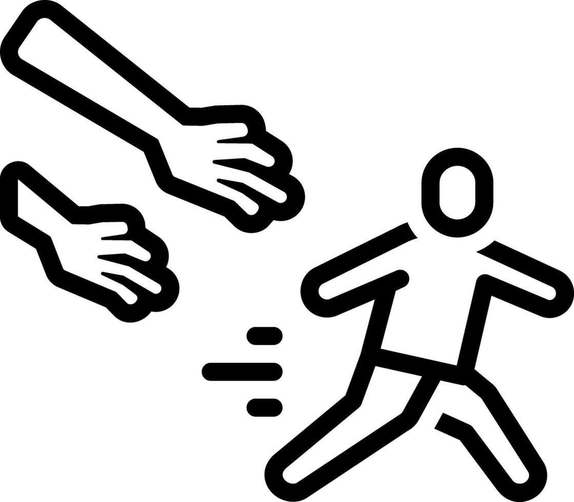 Black line icon for run away vector
