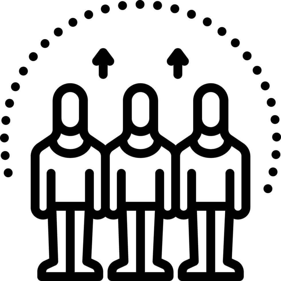 Black line icon for team spirit vector